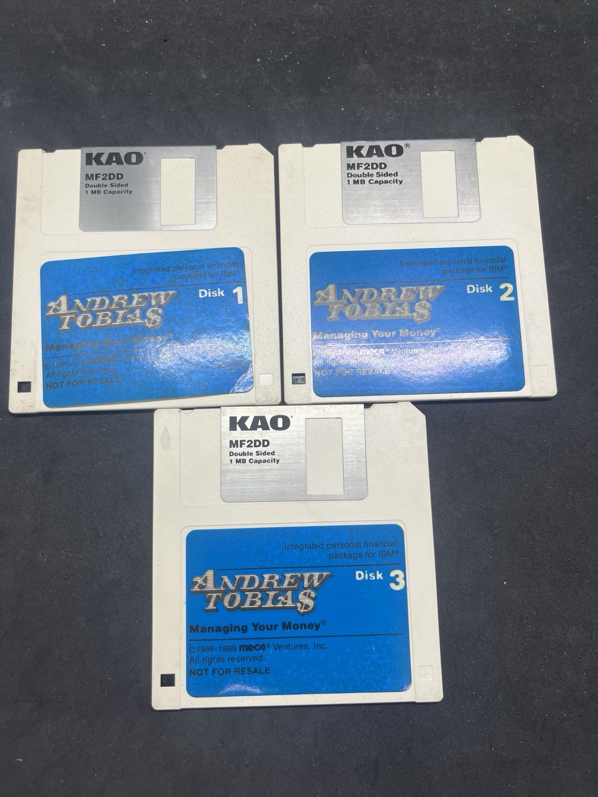 Vintage Andrew Tobias “Managing Your Money” 3.5” Floppy Software Discs 1-3