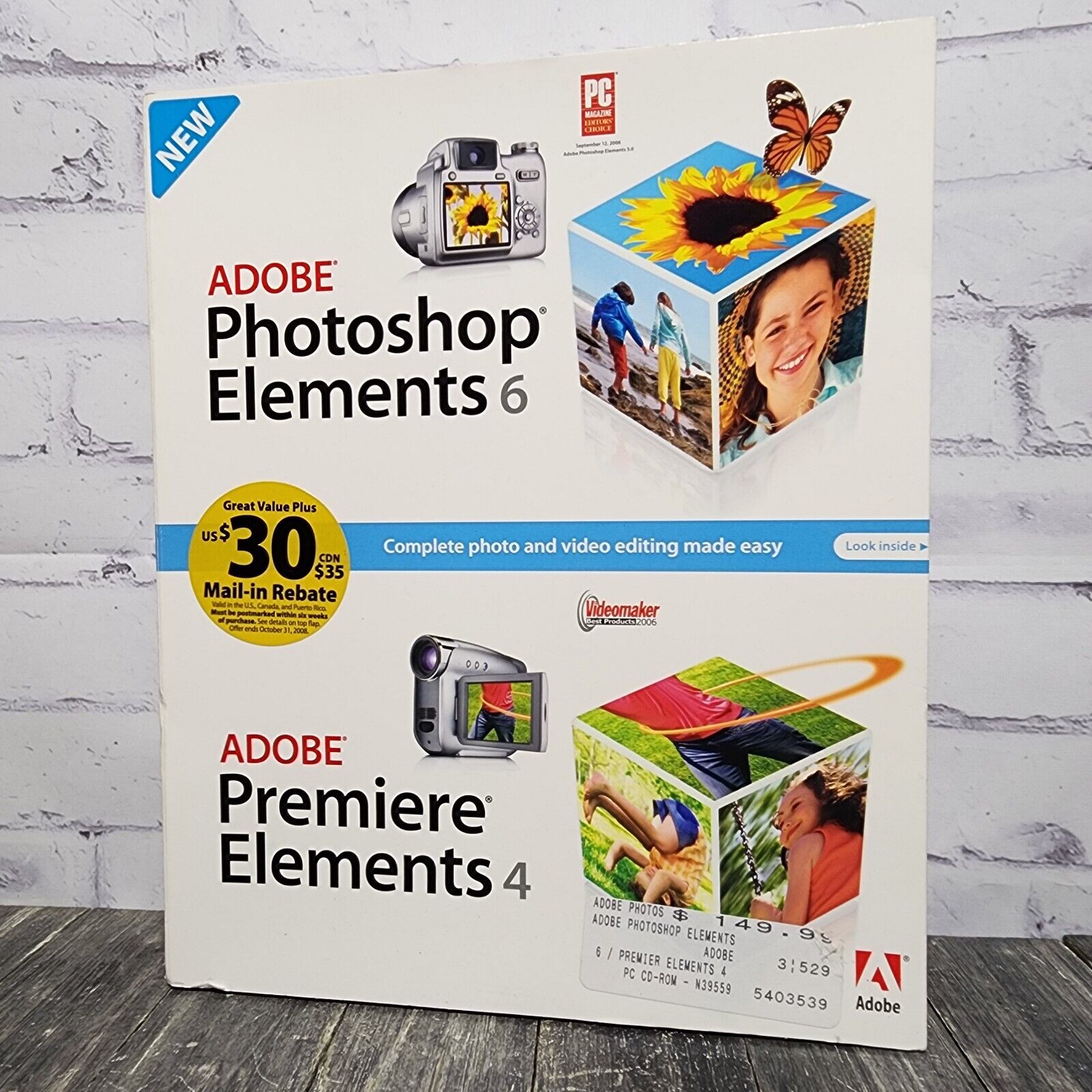 Big Box Adobe Photoshop Elements 6  Sealed New PC Software
