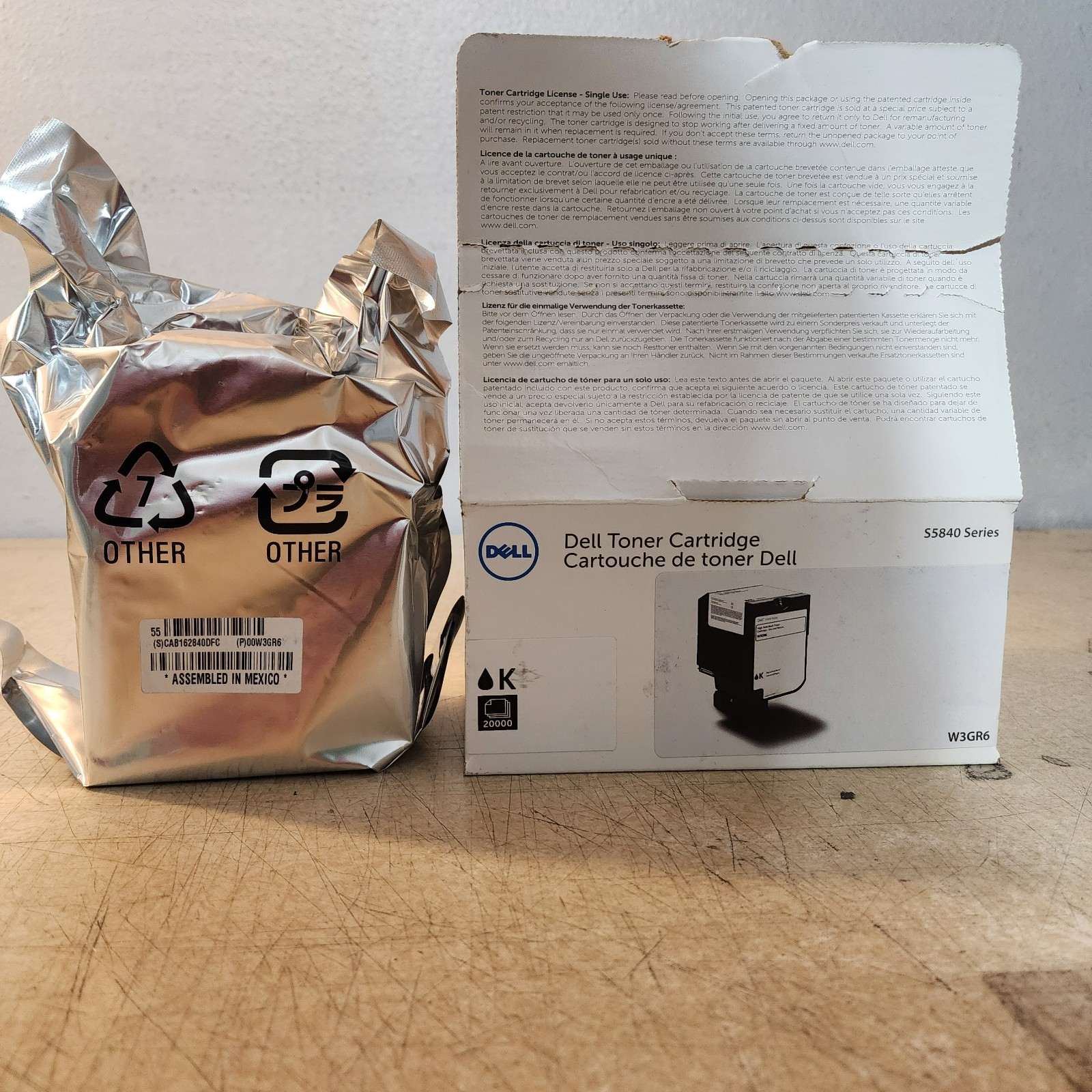 Dell W3GR6 Black High Yield Toner Cartridge Genuine New Sealed No Box 