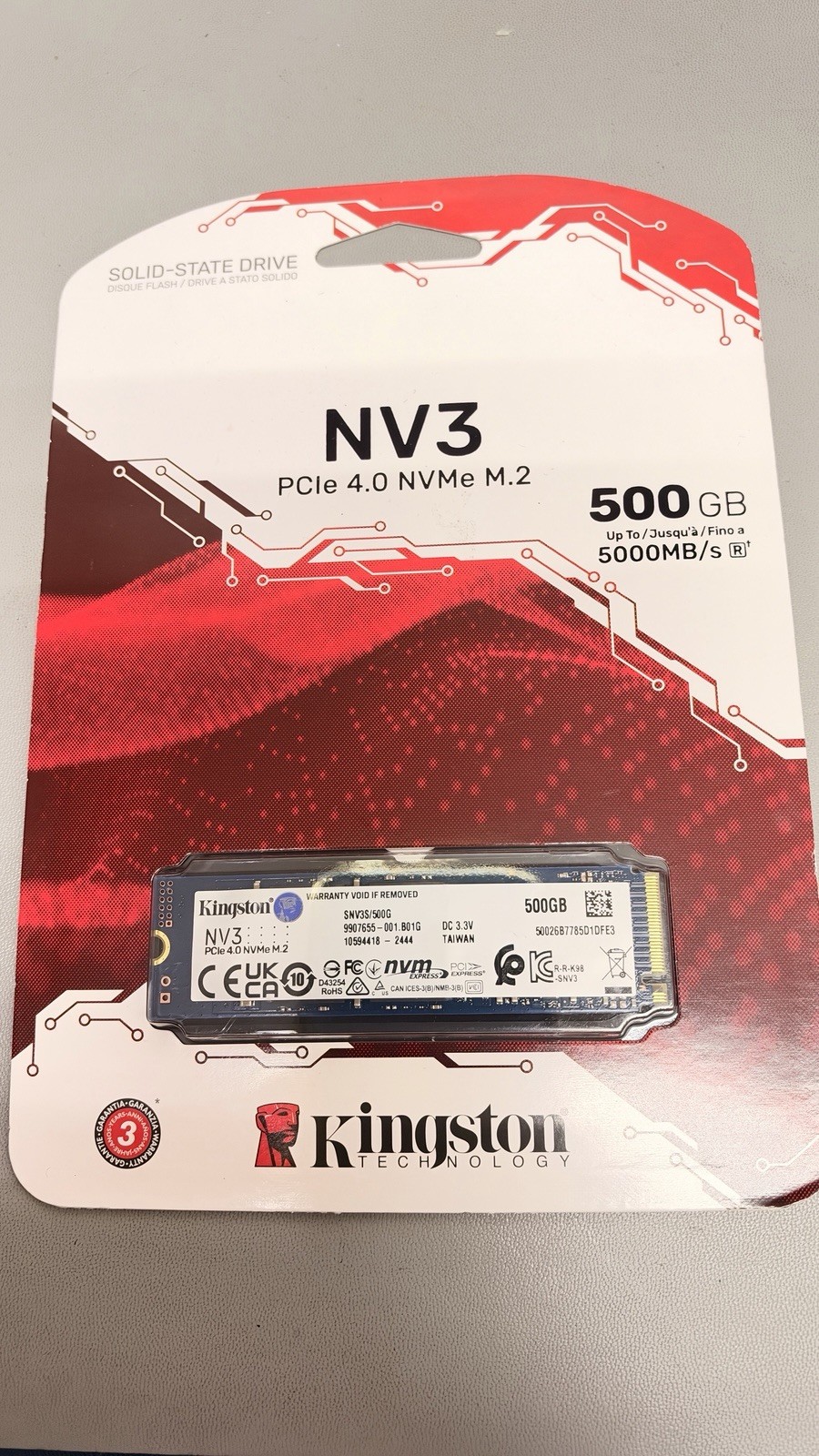 Kingston NV3 PCIe 4.0 NVMe M.2 500GB SSD