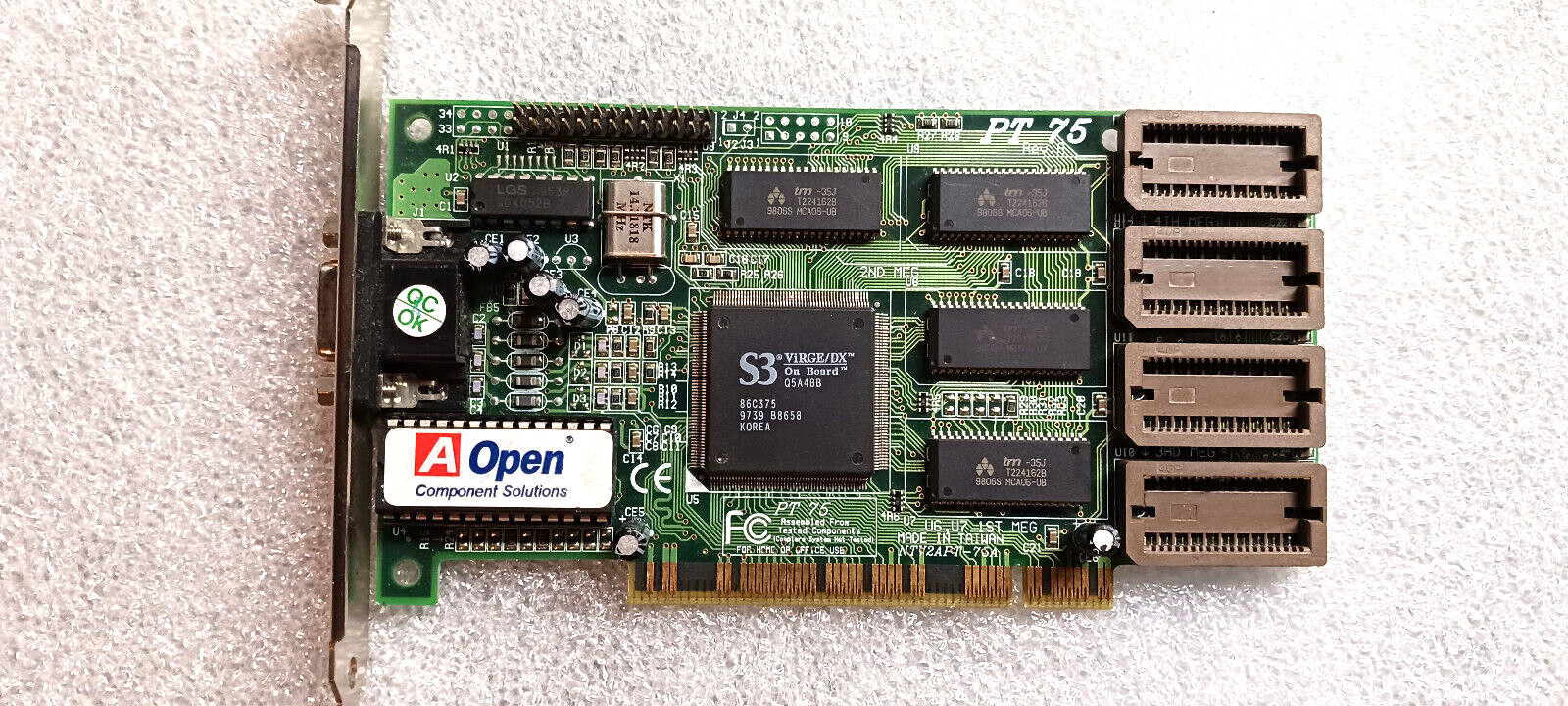 VINTAGE AOPEN PT-75 S3 VIRGE/DX  2-MEG up to 4 MB PCI VGA CARD ~ RETRO ~ TESTED~