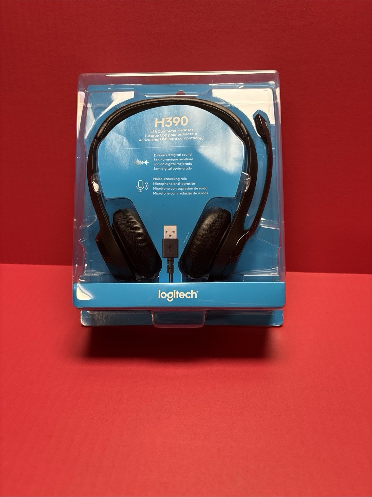 Logitech H390 USB Computer Headset clear sound and conform (Black) NEW