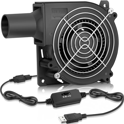  x 32mm USB Blower Fan with 3 Speeds Control, Small 5V DC Brushless 120mm