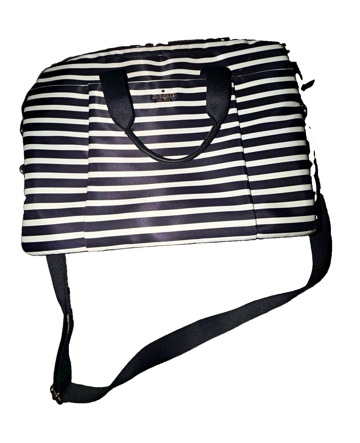 Authentic Kate Spade Classic Nylon Striped Laptop Bag 13" Commuter Crossbody