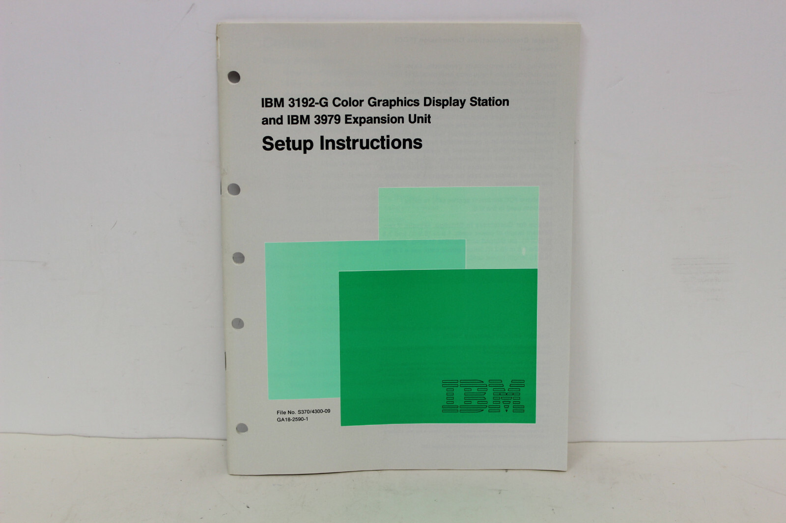 IBM 3192-G COLOR GRAPHICS DISPLAY STATION & IBM 3979 EXP UNIT SETUP INSTRUCTIONS