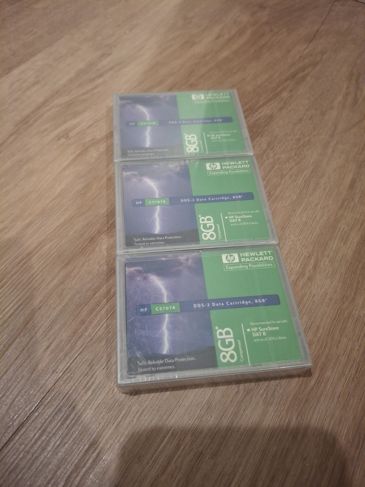 HP DDS-2 8 GB Data Cartridge Hewlett Packard HP C5707A (3 tapes)