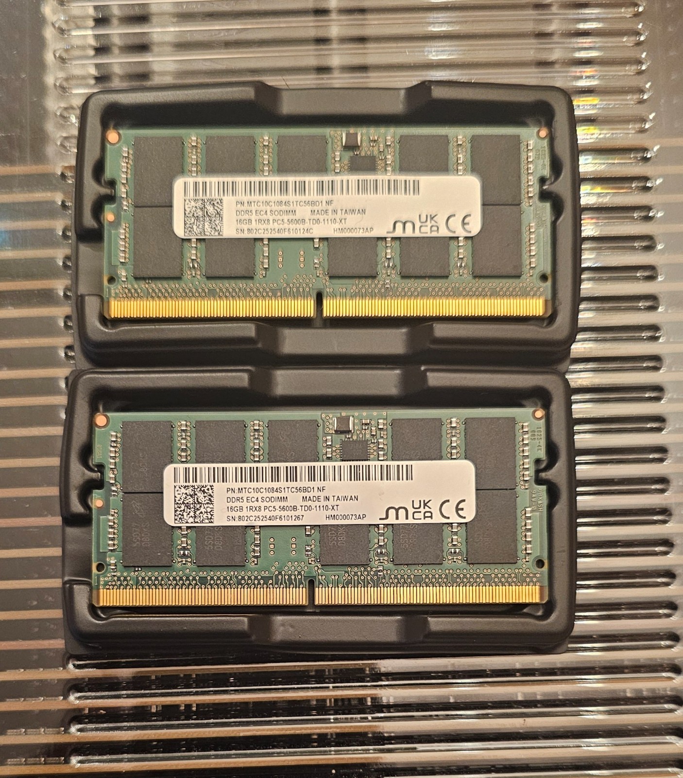 Micron 32GB (2 x 16GB) PC5-5600B  EC4 DDR5 SODIMM RAM - MTC10C1084S1TC56BD1