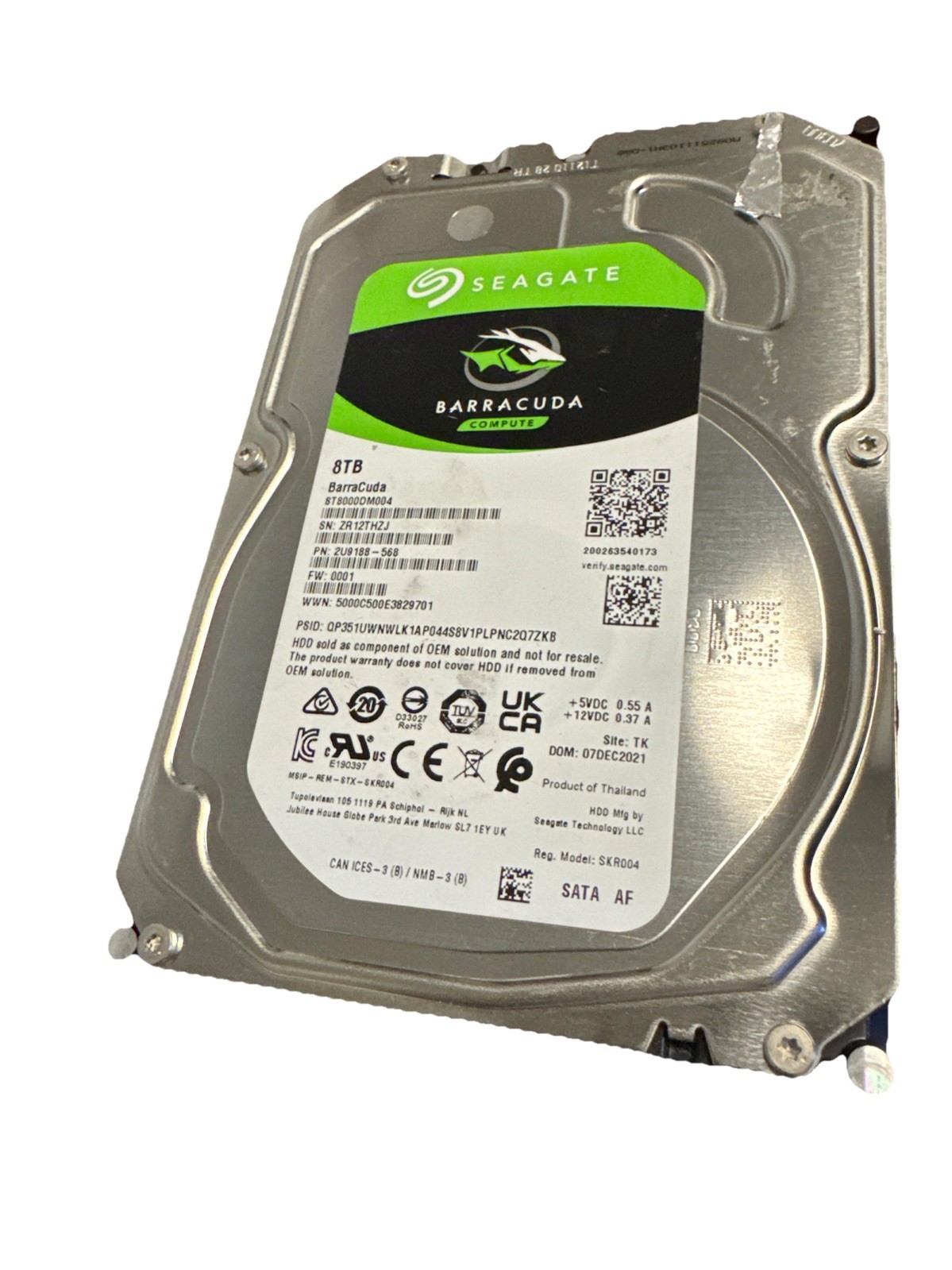 FAILED BAD Seagate 3.5" Barracuda 8TB SATA III 6Gbps HDD ST8000DM004 HDD