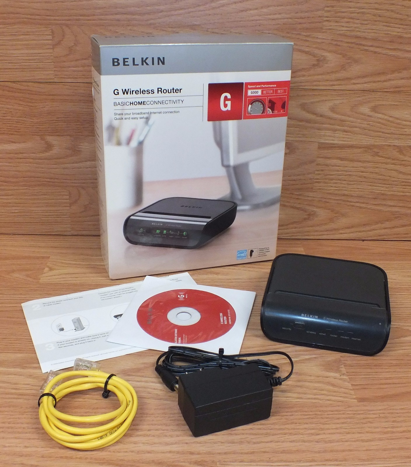 Genuine Belkin (F5D7234-4 V5) G Wireless Router w/ Power Supply Bundle **READ** 