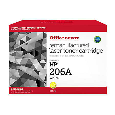 OFFICE DEPOT  YELLOW TONER CARTRIDGE REPLACEMENT FOR HP 206A, W2112A - YELLOW