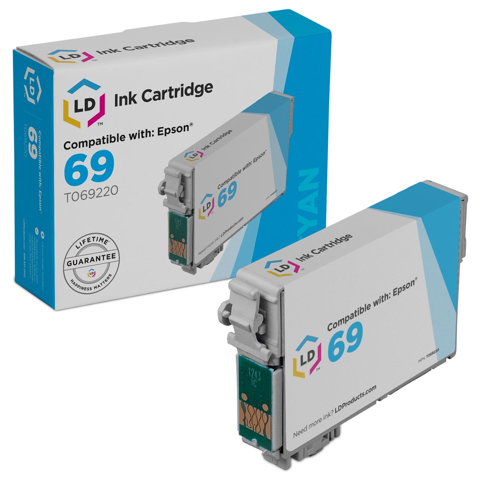 LD Replacement Replacement T069220 for Epson T069 69 Cyan Ink CX5000 CX8400