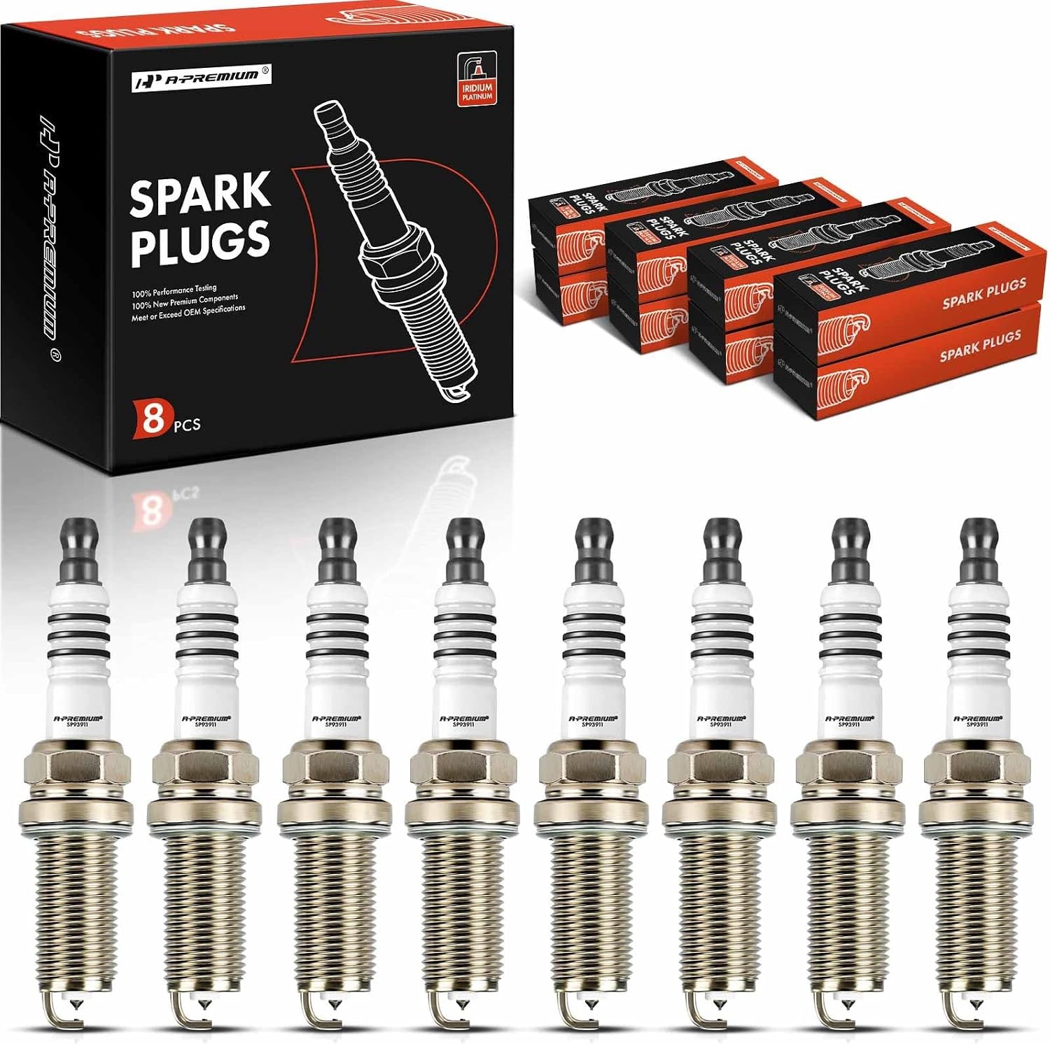  Iridium Platinum Spark Plugs Compatible with Mercedes-Benz CL550, Pack of 8