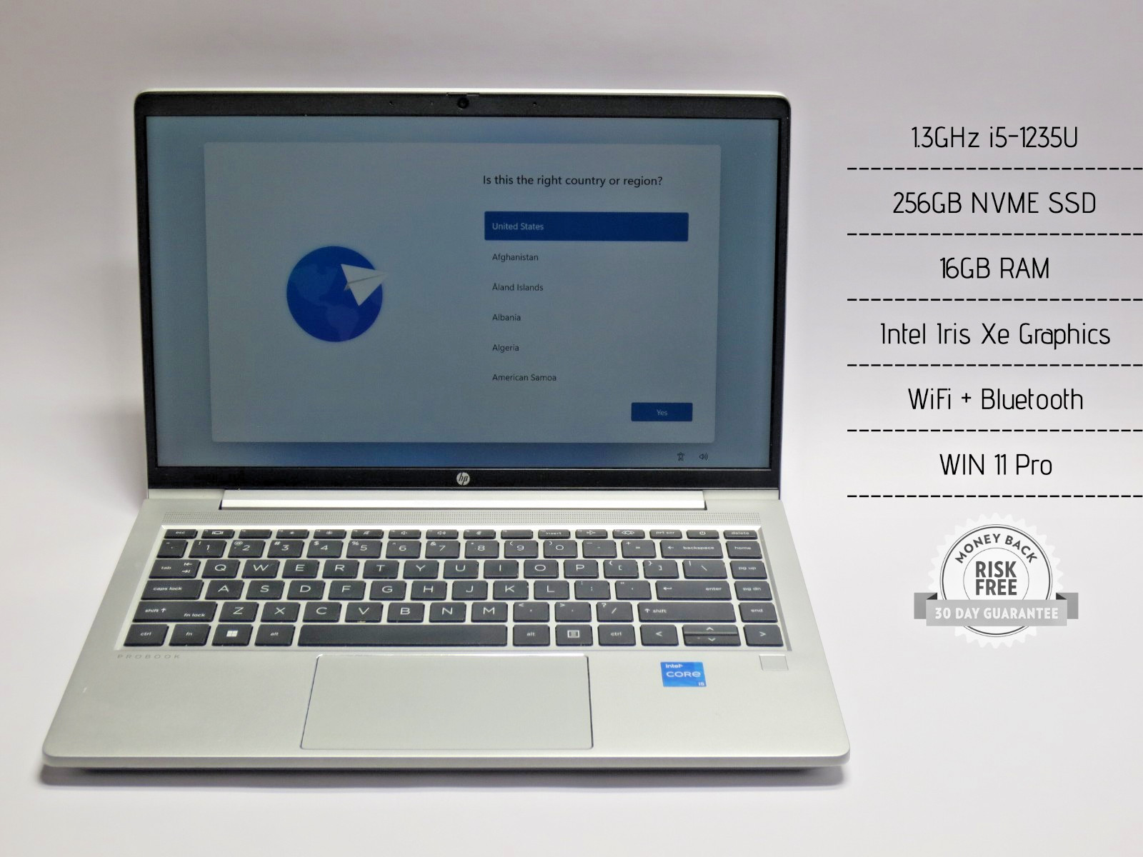 HP ProBook 440 G9 14" 1.3GHz i5-1235U, 16GB RAM, 256GB NVME SSD, WIN11, WiFi, BT