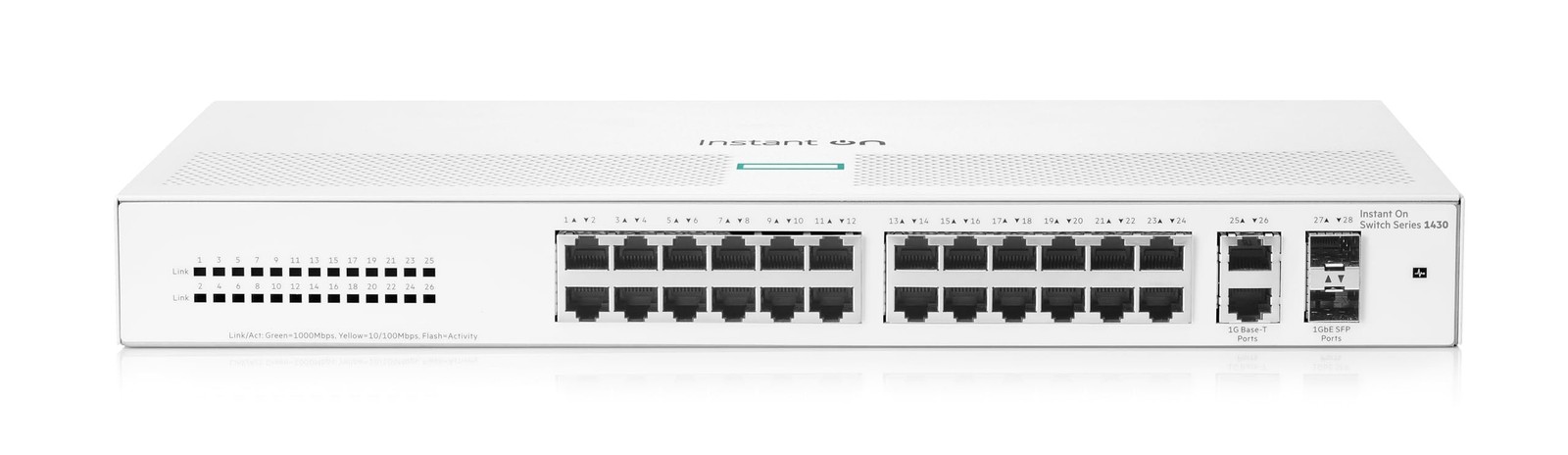 HPE Networking Instant On Switch Series 1430 26-Port Gb Unmanaged Layer 2 Eth...