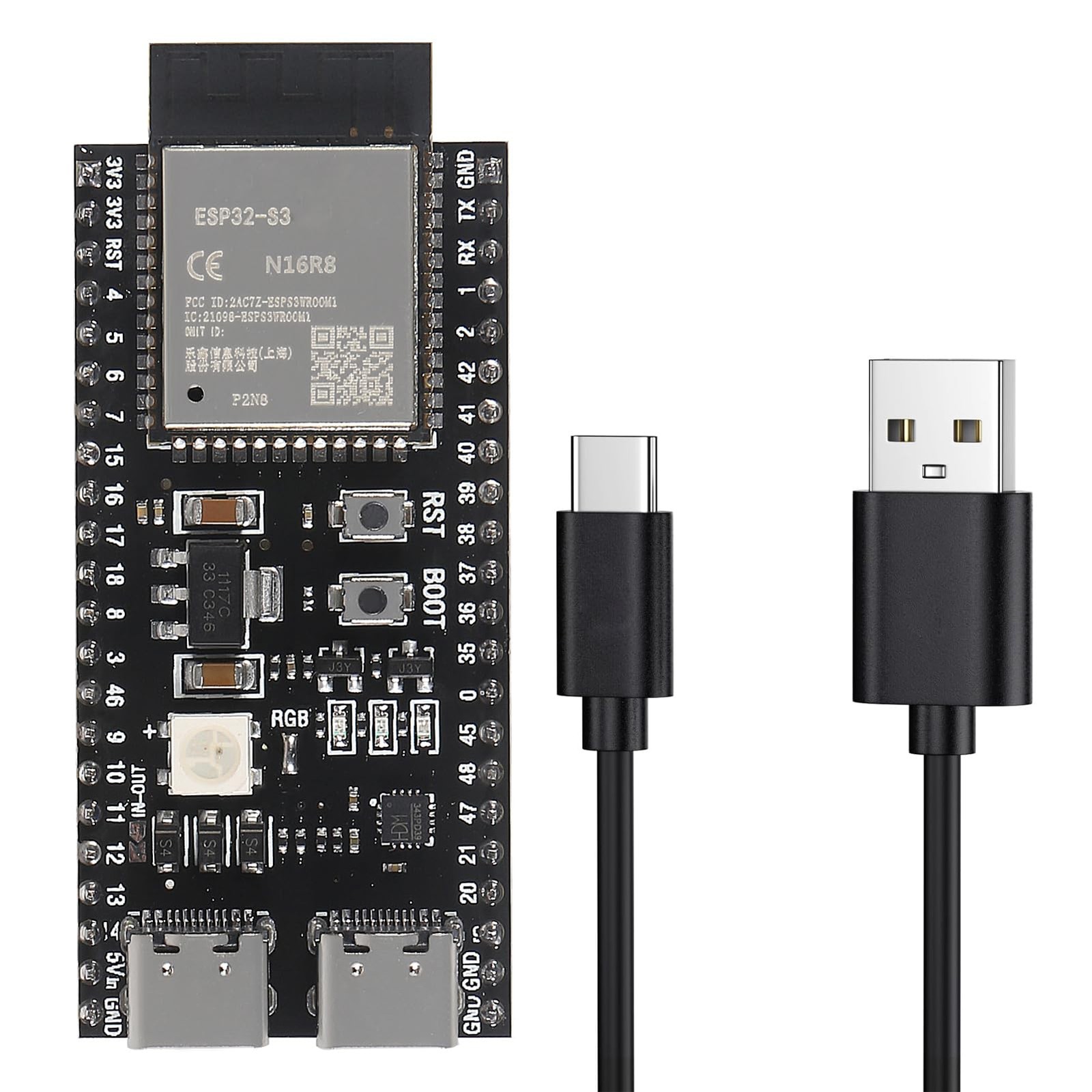 ESP32 S3 Dual Type-C Development Board ESP32-S3-DevKit Core Board WiFi+Blueto...