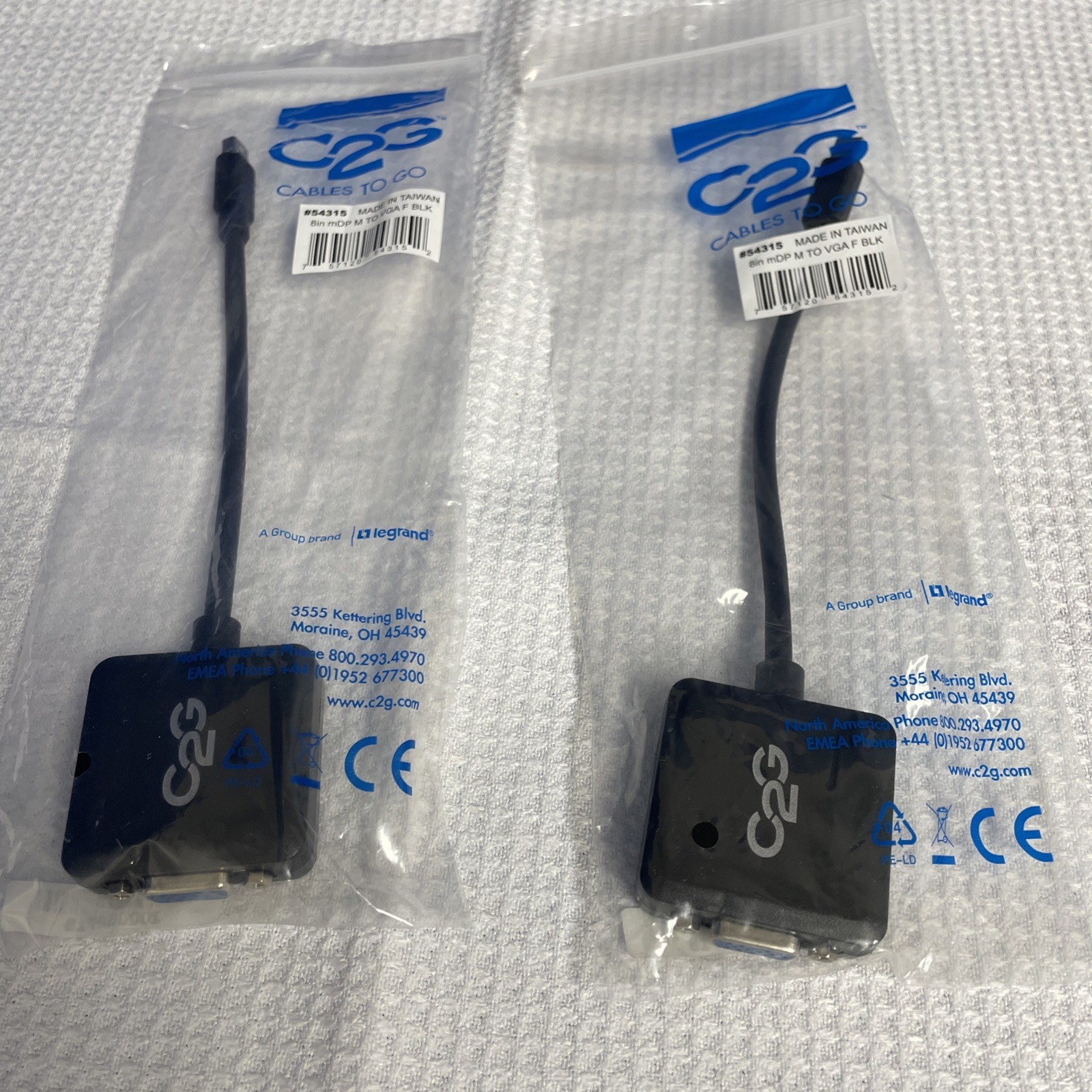 LOT OF 2X Cables To Go Mini Display Port Male to VGA Female 54315