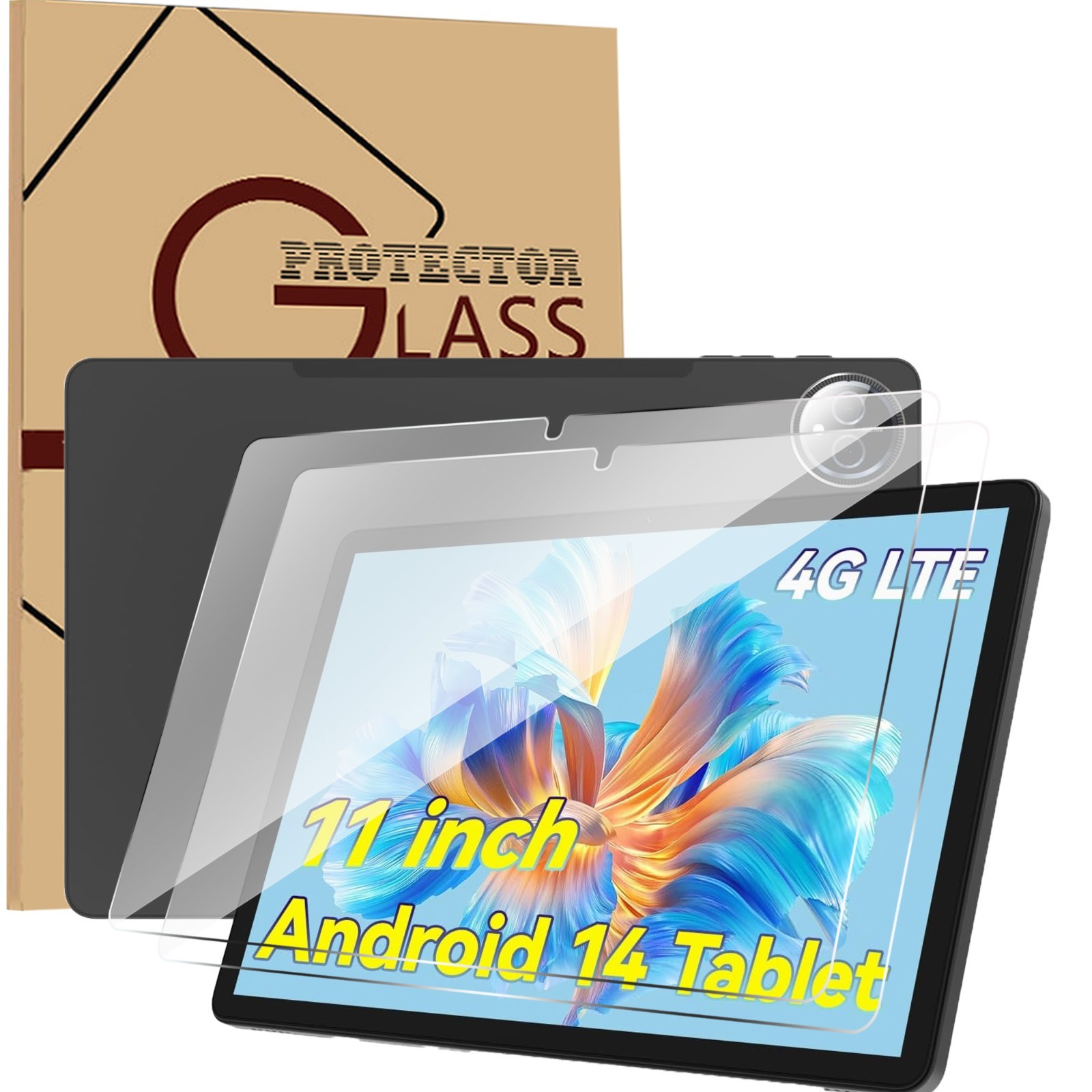 For Feonal 11 inch Tablet Tempered Glass Screen Protector 9H HD Clear Film 2Pack