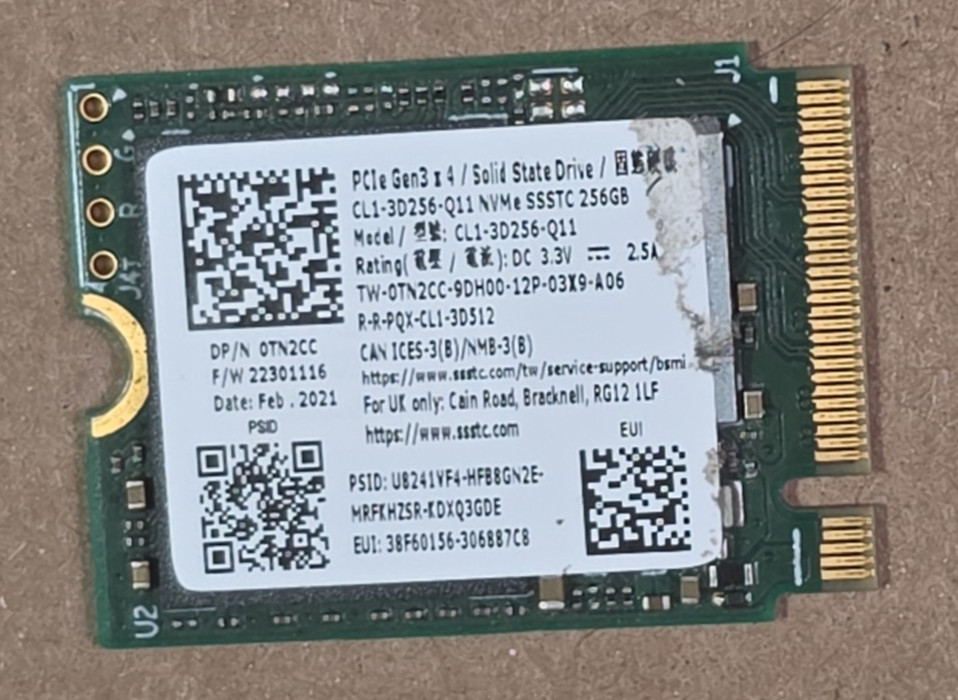 LITE-ON /DELL 256GB PCIe 3.0 NVMe M.2 SSD SOLID STATE HARD DRIVE - CL1-3D256-Q11