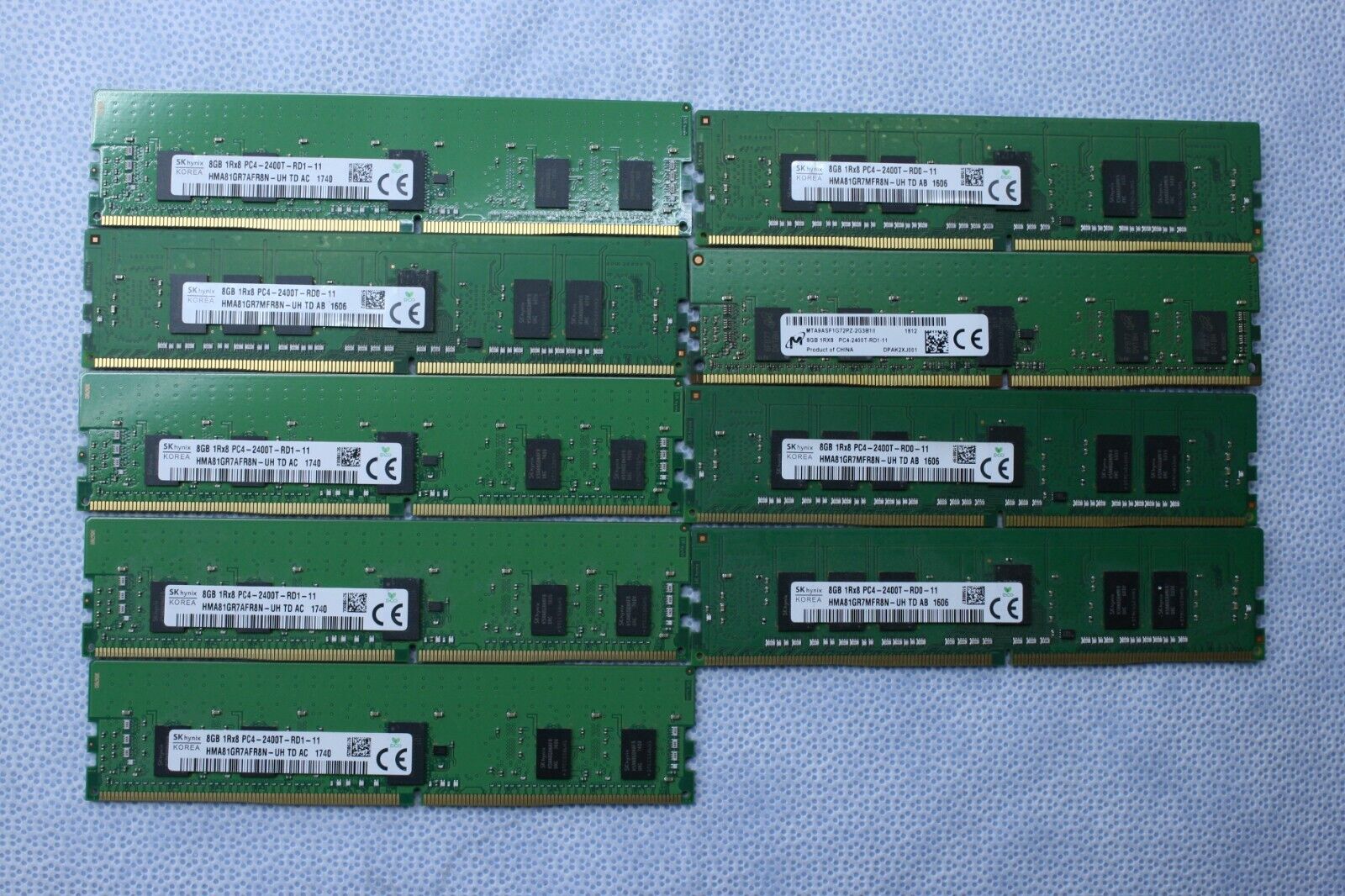 LOT 9 SK HYNIX 8GB HMA81GR7AFR8N-UH DDR4 PC4-2400T ECC REG SERVER  T7