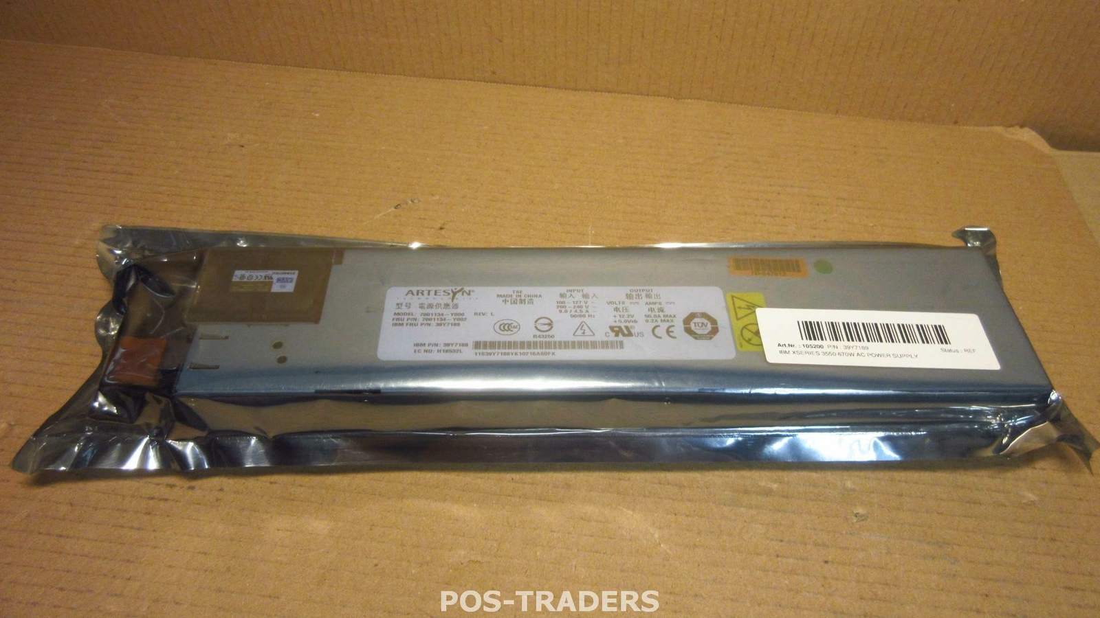 IBM 39Y7188 Artesyn 7001134-Y000 670W Power Supplies for X3550 Series NEW REFURB