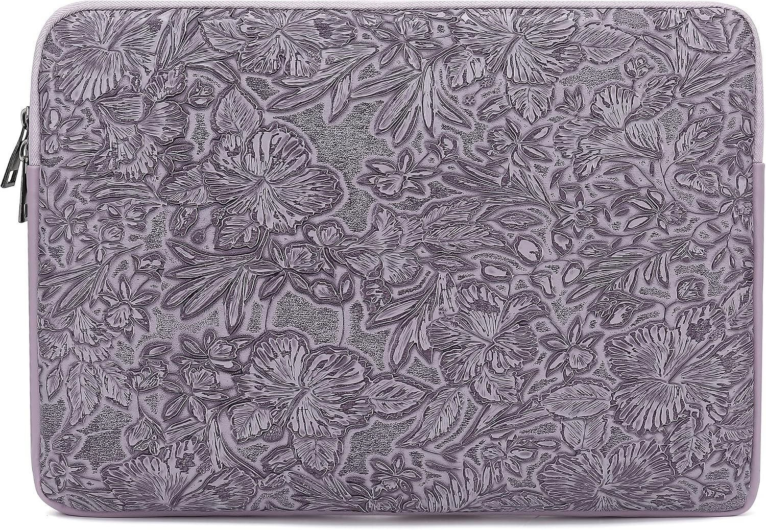Embossing Floral Pattern PU Leather Laptop Sleeve Case for MacBook Pro 16 inch