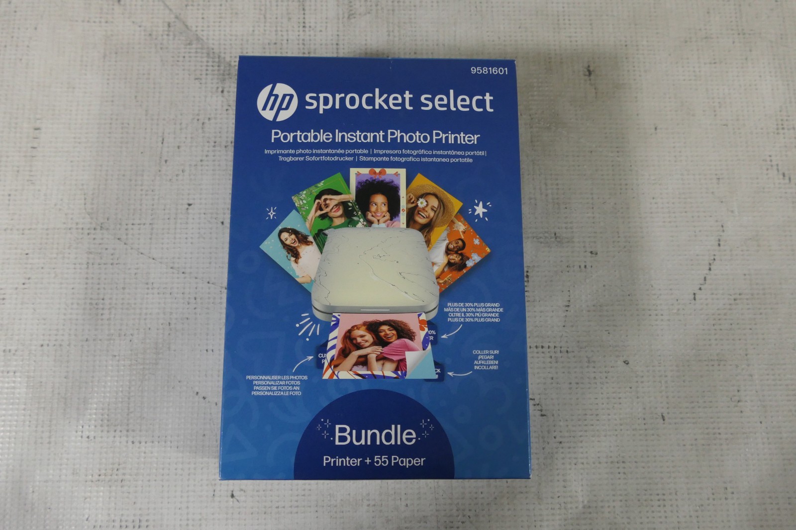 HP Sprocket Select Portable Photo Printer Bundle 55 Zinc Photo Paper  9581601