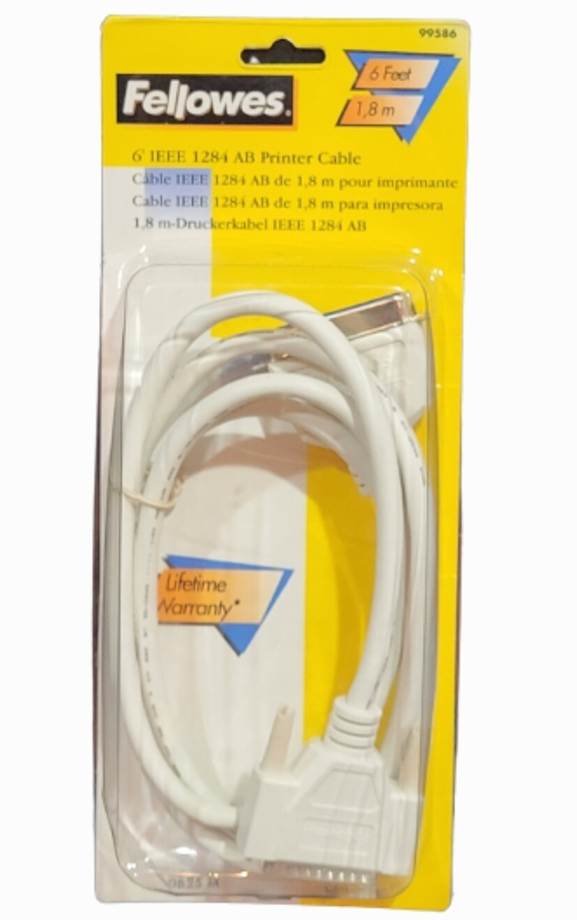 Fellowes 6' IEEE 1284 AB Printer Cable DB25 Male to Centronics 36 Male