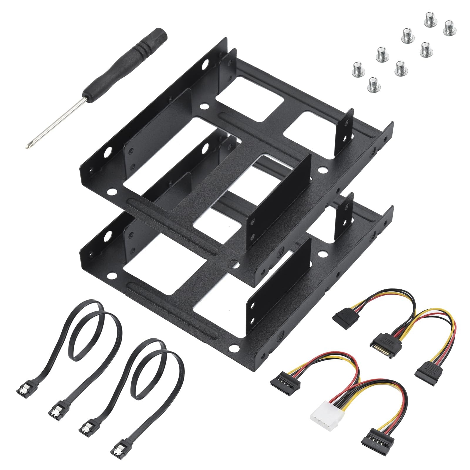 2pcs Double Deck Mounting Bracket SSD Adapter Metal SSD HDD Holder