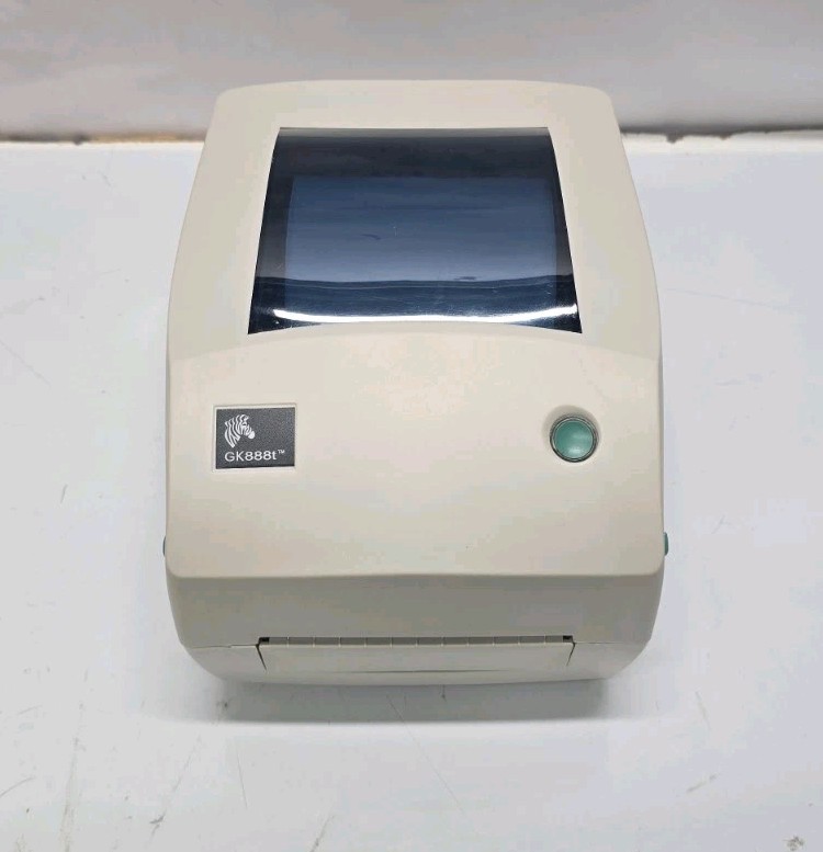 Zebra GK888T Thermal Label Printer with 4x4 shipping Labels (No power adapter)