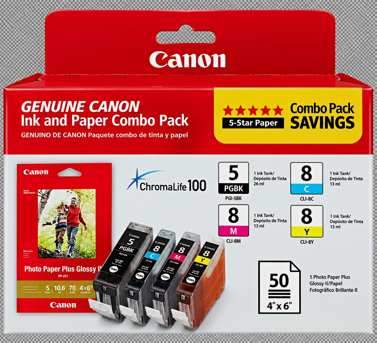 Canon Genuine Original Inkjet Cartridges PGI-5BK CLI-8 BK C M Y Set Pixma