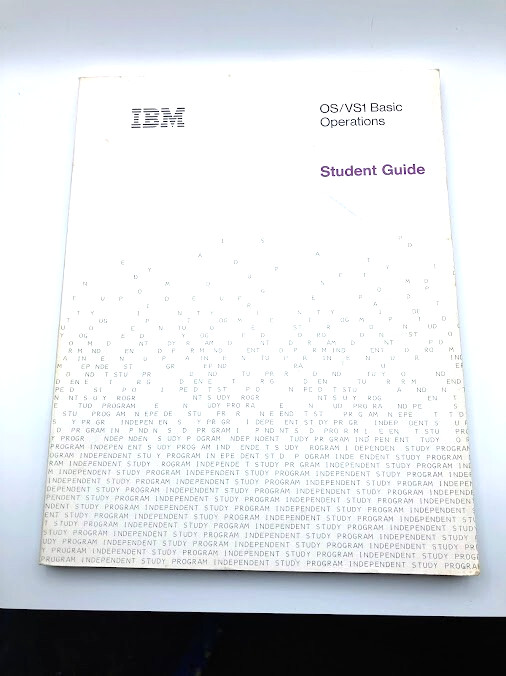 Vintage IBM OS/VS1 Basic Operations Student Guide 1972 Computer Programming