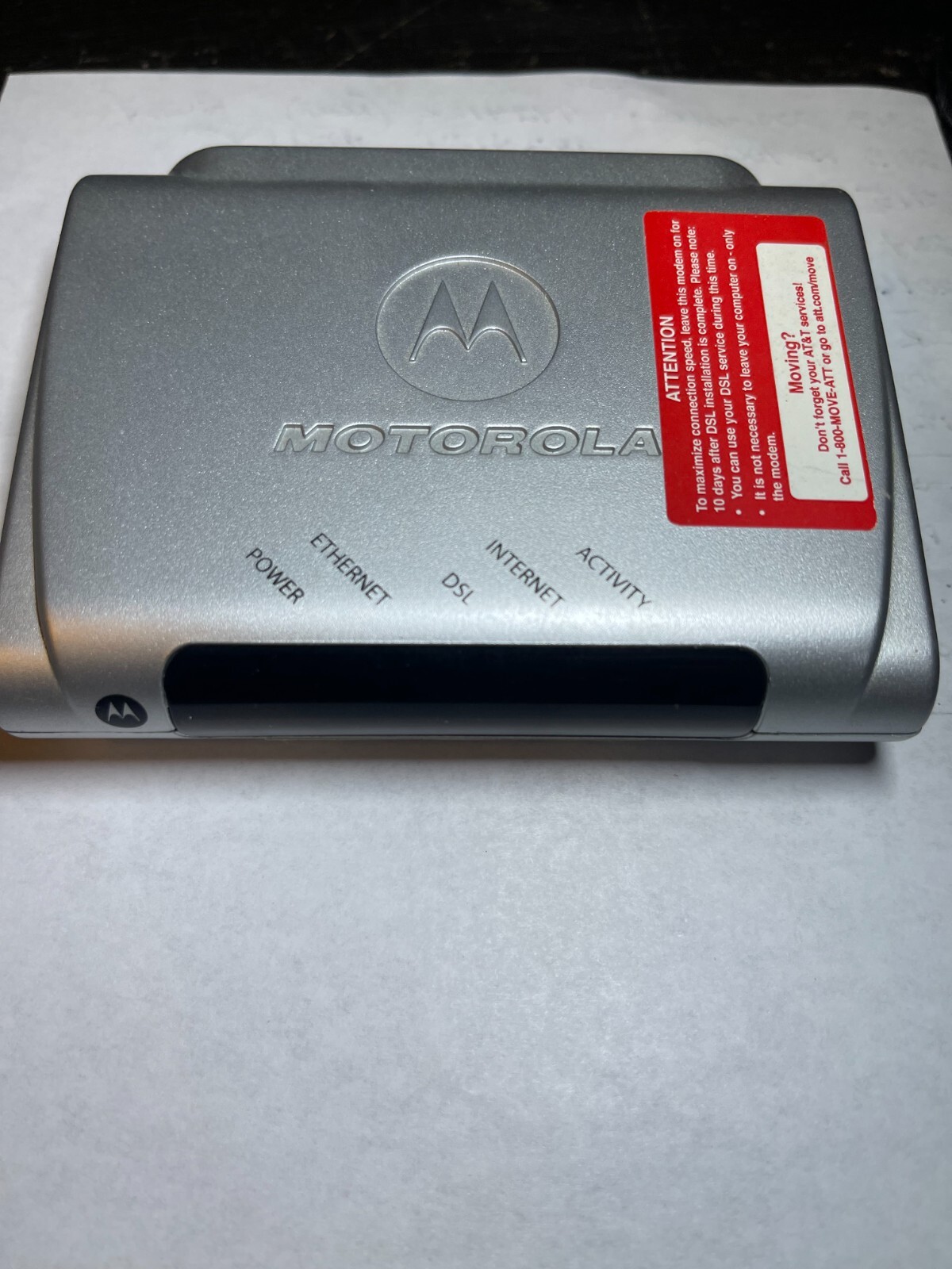 MOTOROLA HIGH SPEED INTERNET MODEM WITH POWER ADAPTER, LITTLE USE