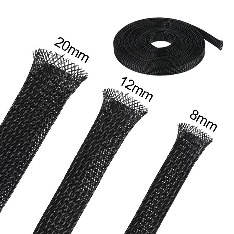 3m PET Braided Cable Sleeve: Expandable Wire Mesh Sleeve for Cable Management
