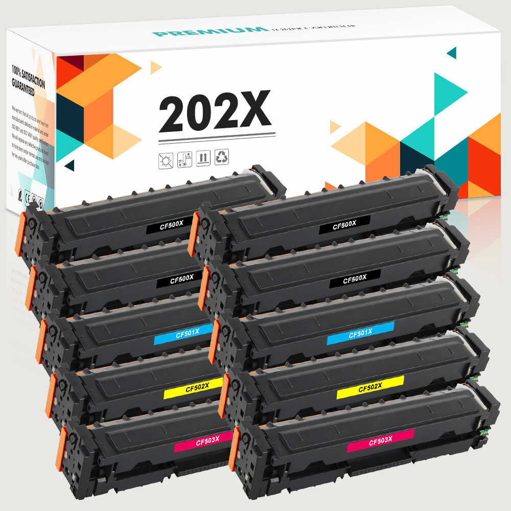 10pk Color Toner Compatible With HP 202X CF500X LaserJet M254dw M281cdw M281fdw