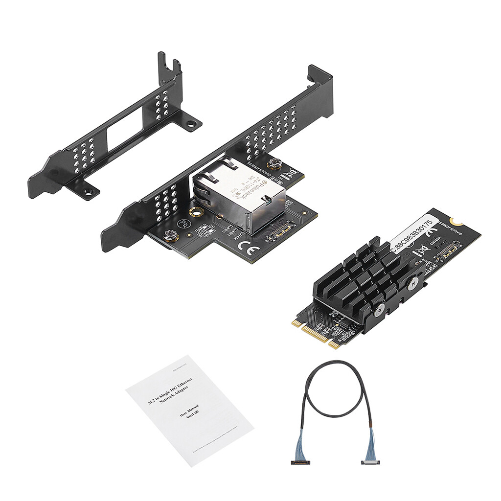 M.2 B+M‑Key to RJ45 10Gbps Ethernet Adapter AQC113 for NAS Windows Linux ESXi