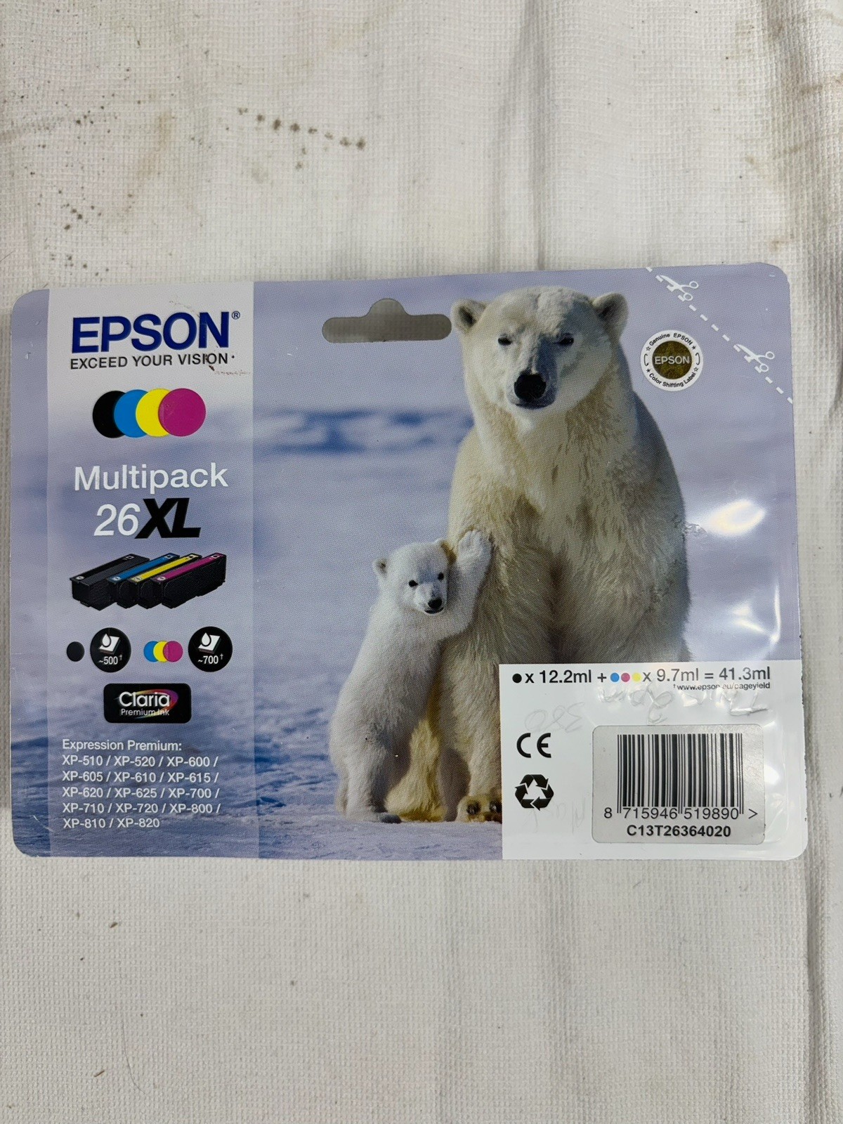 Genuine Epson 26XL T2636 Multipack Ink Cartridges Polar Bear XP-810 XP-700 New