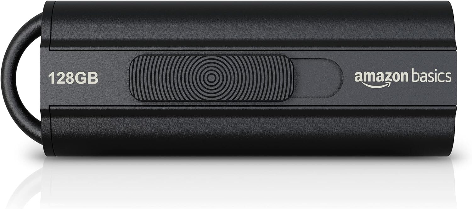 Amazon Basics 128 GB Ultra Fast USB 3.1 Flash Drive, Black (A390)