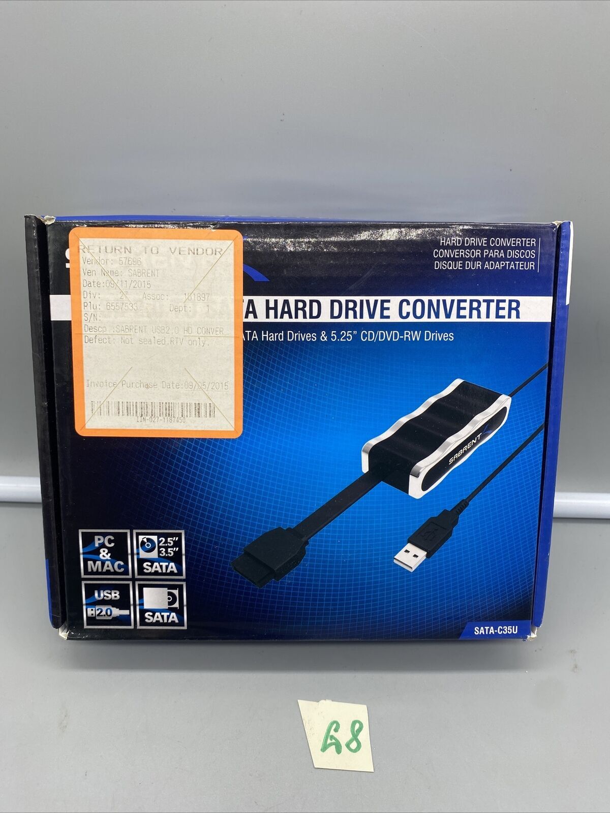 Sabrent Connecting Differently USB 2.0 To Sata Hard Drive Adapter - USED