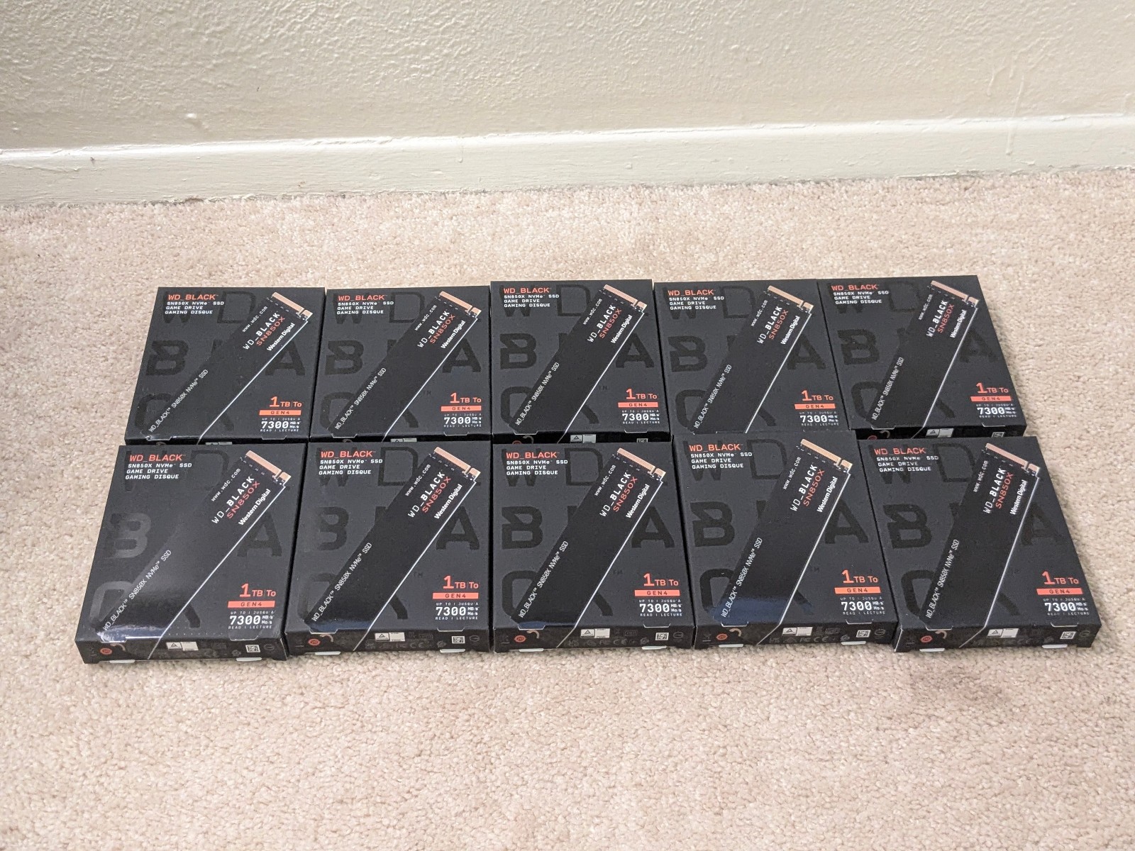 10x WD_BLACK SN850X 1TB NVMe Internal SSD (WDS100T2X0E) Gaming - Sealed New