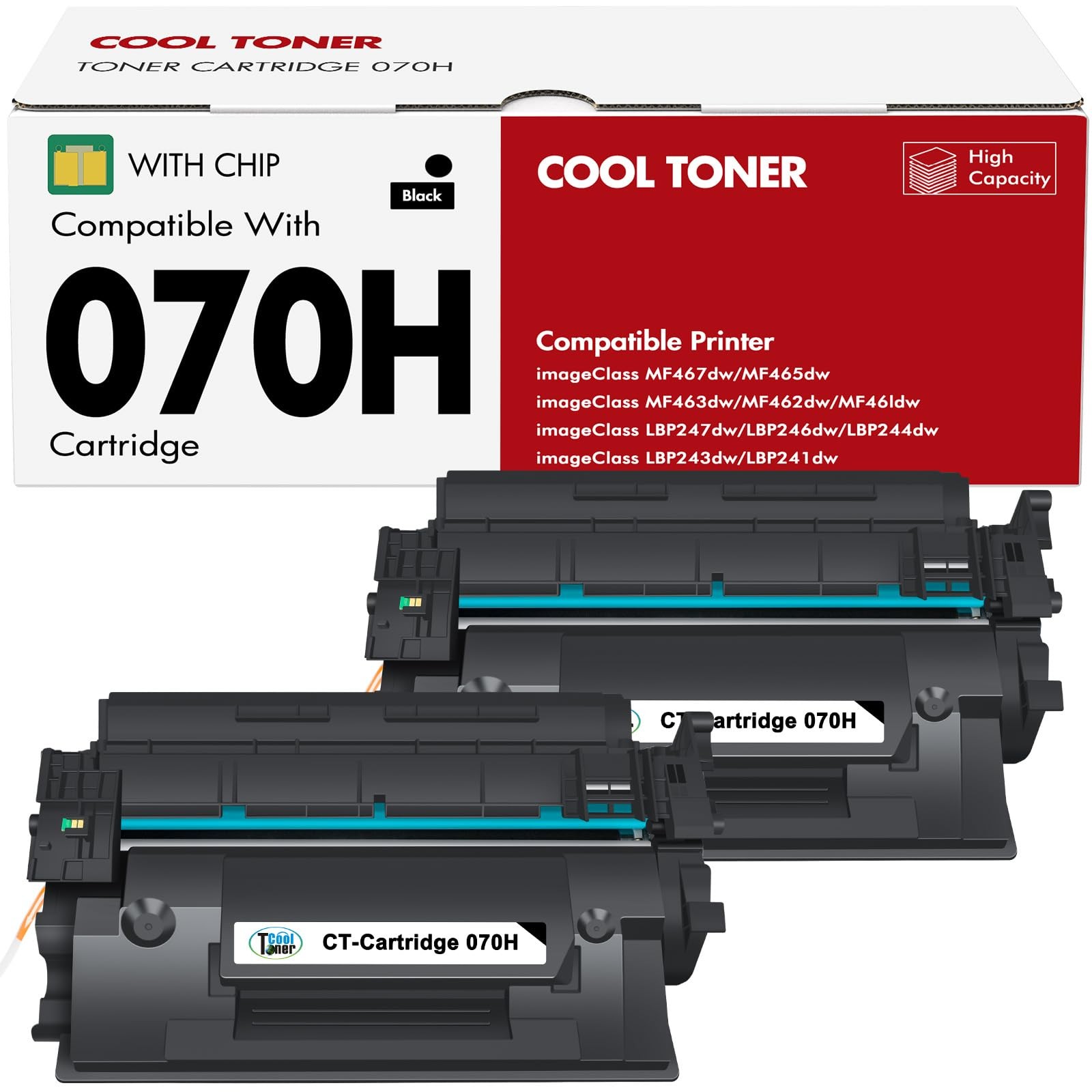 ** NEW Canon Toner | 070H / 070 | Black | 2-Pack | High Yield | Compatible