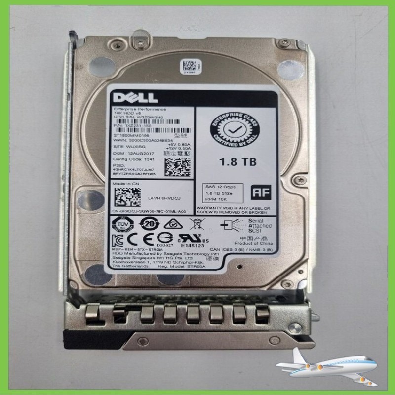 0RVDCJ Dell 1.8TB 10K SAS 2.5in 12Gb/s 512e RVDCJ Hard Drive HDD 14/15/16G KIT