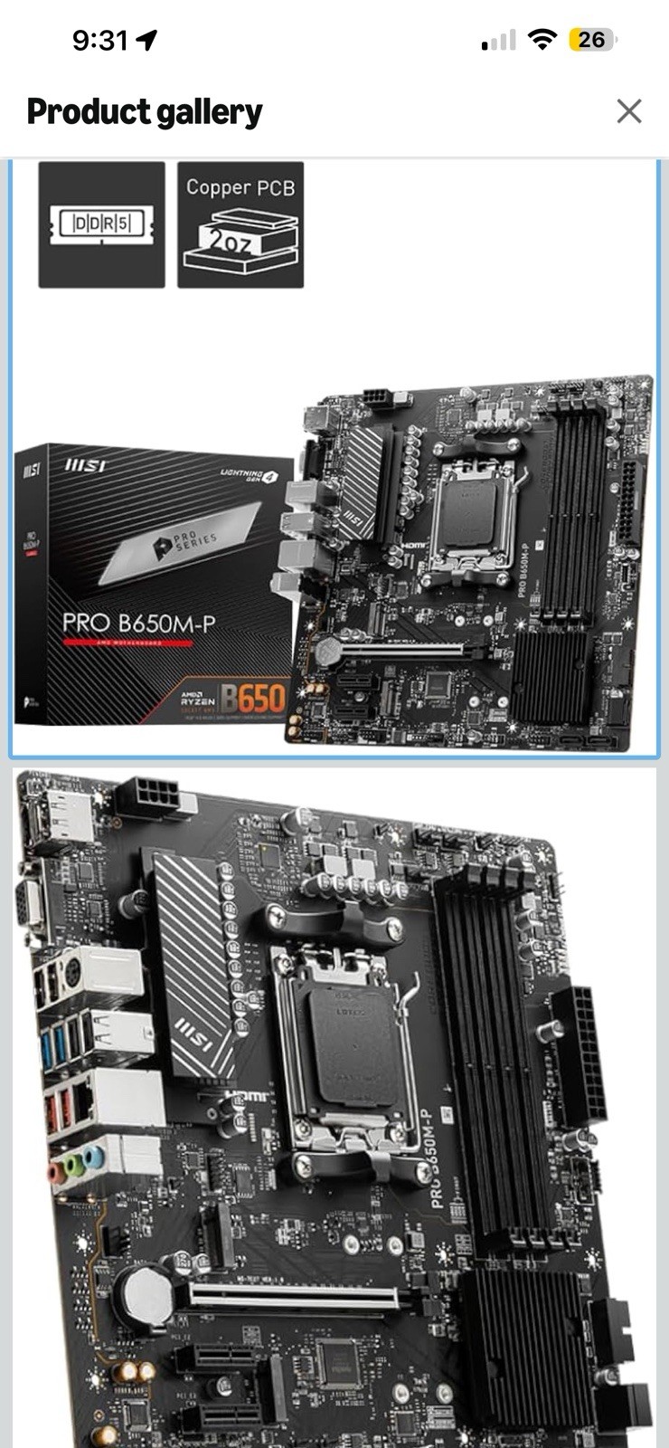 PRO B650M-P ProSeries Motherboard (AMD Ryzen 9000/8000/7000 Series Processors,