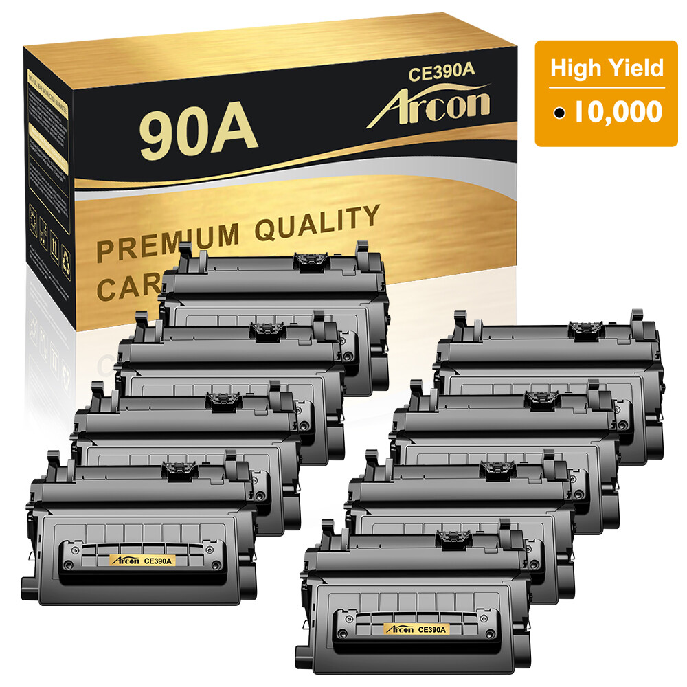 8 PACK Black CE390A 90A Toner Cartridge Fits For HP LaserJet M4555f M601dn M603n