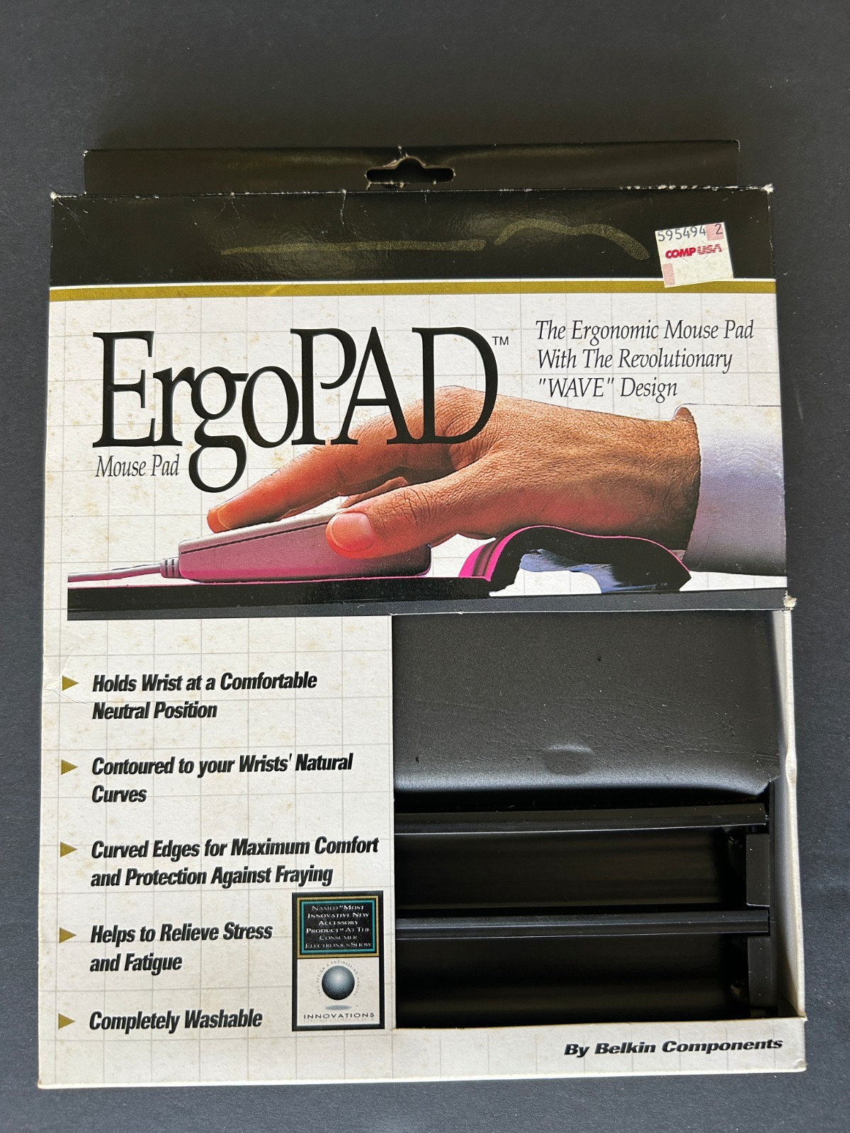 Vintage 1996 Ergonomic Mouse Pad NOS Original Belkin ErgoPAD Washable