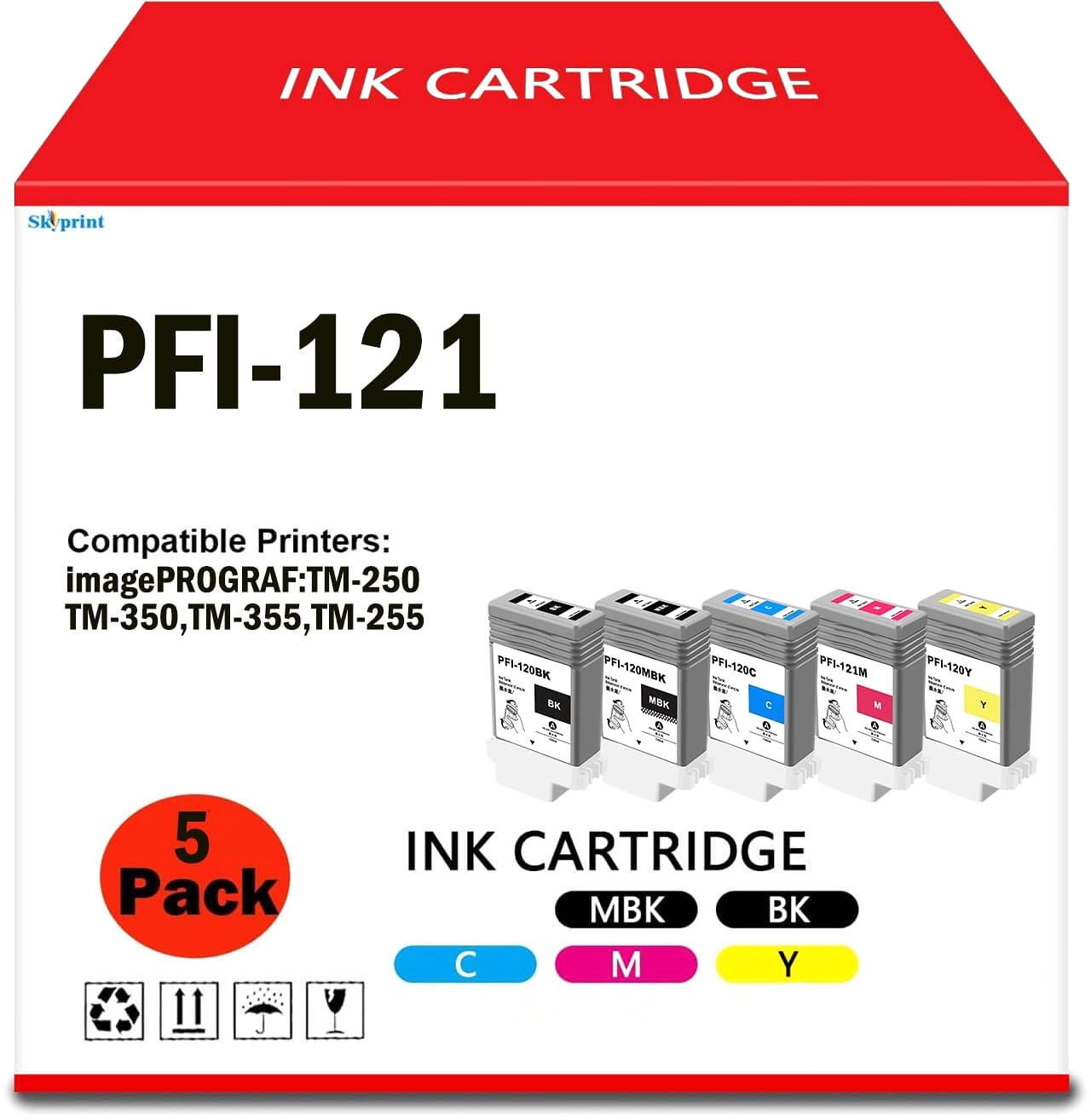 PFI-121 Ink Tank for Canon imagePROGRAF TM-250 TM-255 TM-350 TM-355 Printers