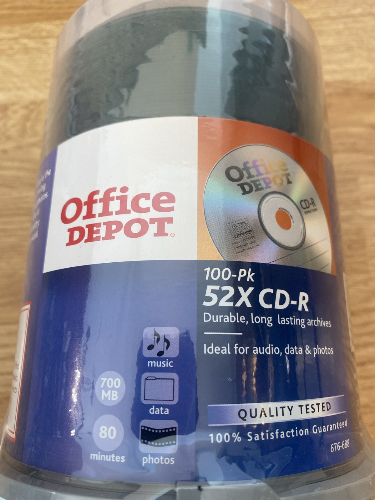 Office Depot 100 Pack Spindle CD-R 52X 700MB/80MIN CD-R