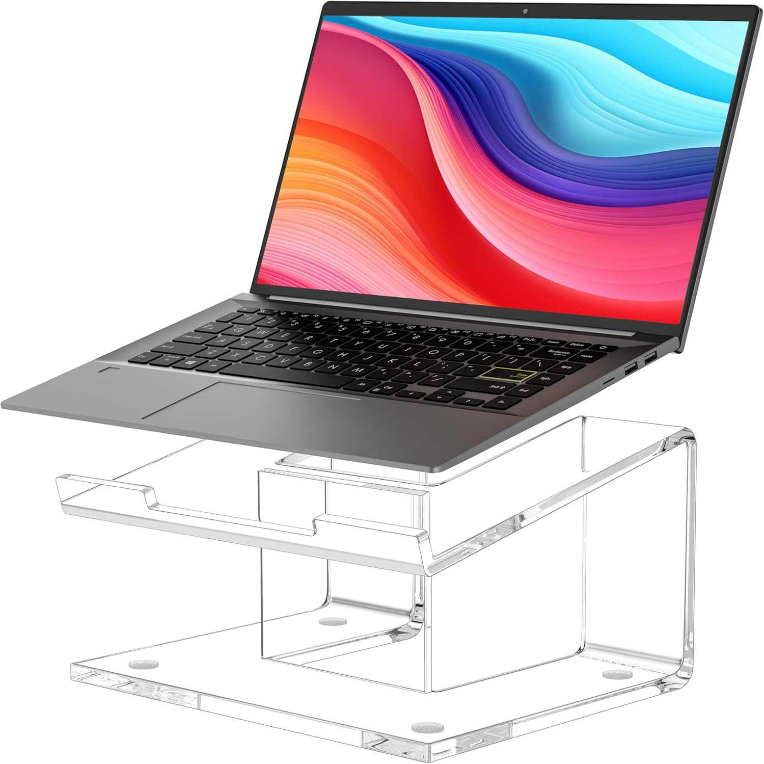 Acrylic Laptop Stand for Desk, Laptop Riser for 10-15.6 Inch Laptops, Ergonomic