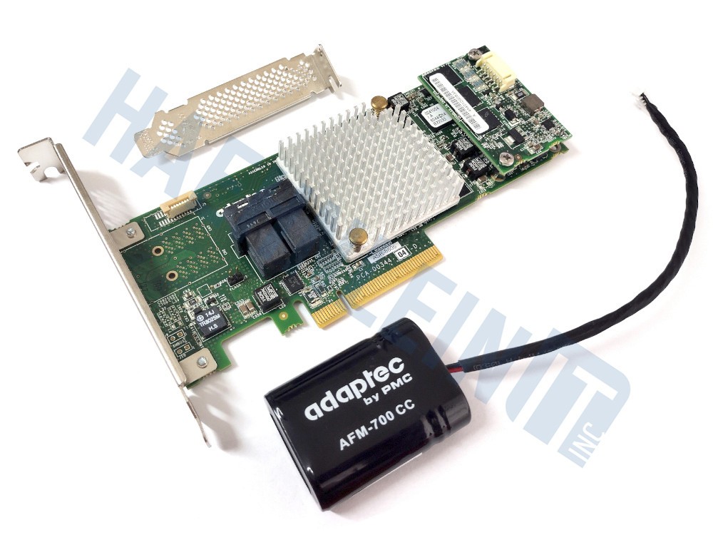 Adaptec 8805 8-port SATA / SAS RAID Controller 12G PCIe x8 3.0 1GB incl AFM700CC