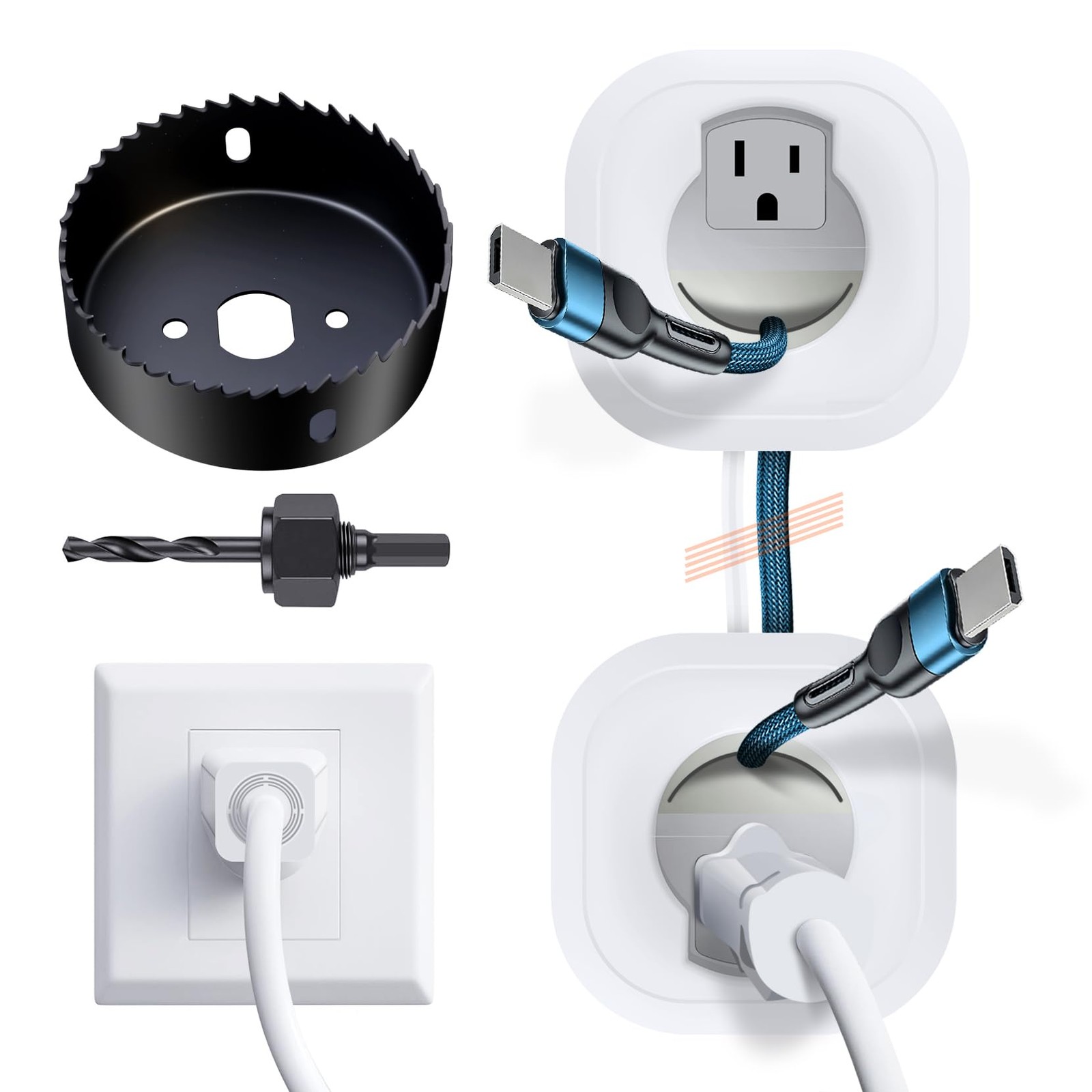 in-Wall Cable Management Kit, TV Cord Hider for Wall Mounted TV, Hide TV Cords