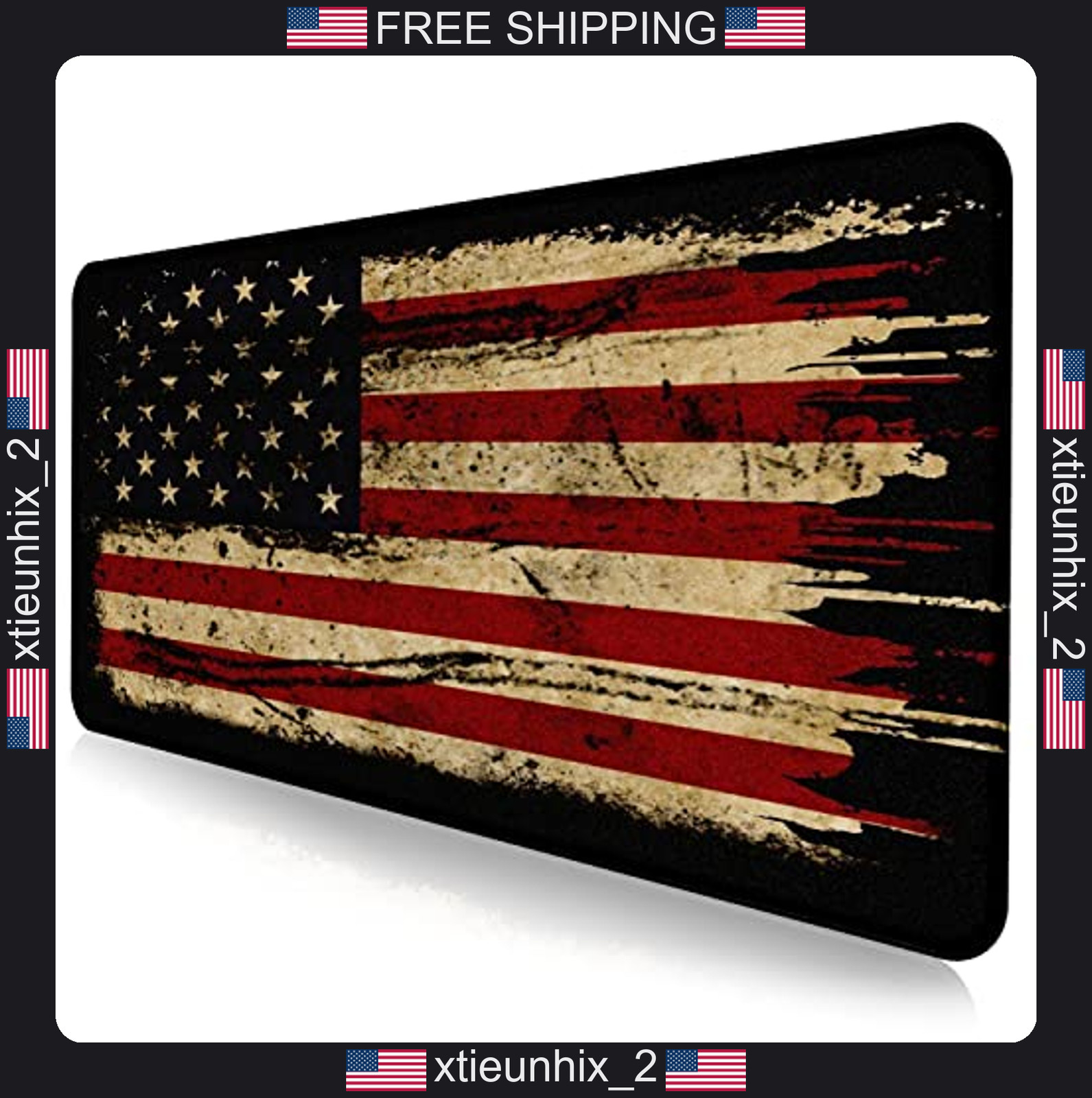 Extended Gaming Mouse Pad American Flag 35.4x15.7 inches Waterproof Desk Mat